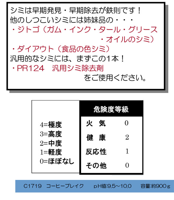 フォンシュレーダージャパン コーヒーブレイク [900g] - コーヒーやお茶等のタンニンのシミ除去剤_02