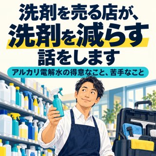 洗剤を売る店が、洗剤を減らす話をします ─ アルカリ電解水の得意なこと、苦手なこと