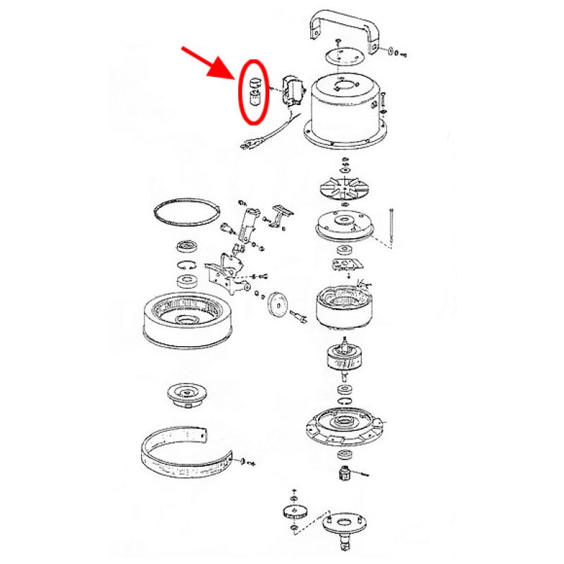 musashi製8”ポリッシャー用パーツNo.50コンデンサー・キャップ（No.49