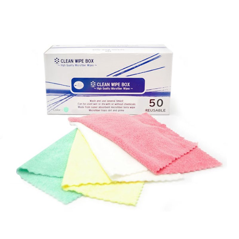 クリーンワイプボックス [50枚入] - 多目的マイクロファイバークロス