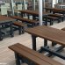 画像3: ■受注生産品・キャンセル不可■ミヅシマ工業 リサイクルデュオＮ #67 - テーブルとベンチが一体型の業務用ベンチ【代引不可・個人宅配送不可】 (3)