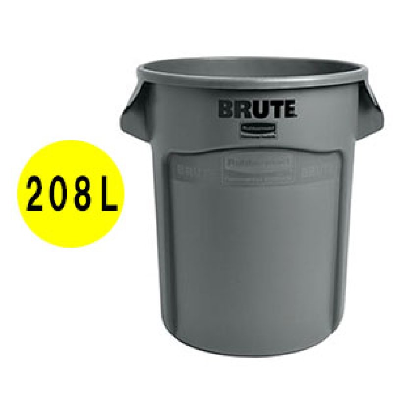 Rubbermaid ラバーメイド ノベルティ ペンたて 中古 ラバーメイド VENTED BRUTE 丸型コンテナ グレー 55ガロン(208L