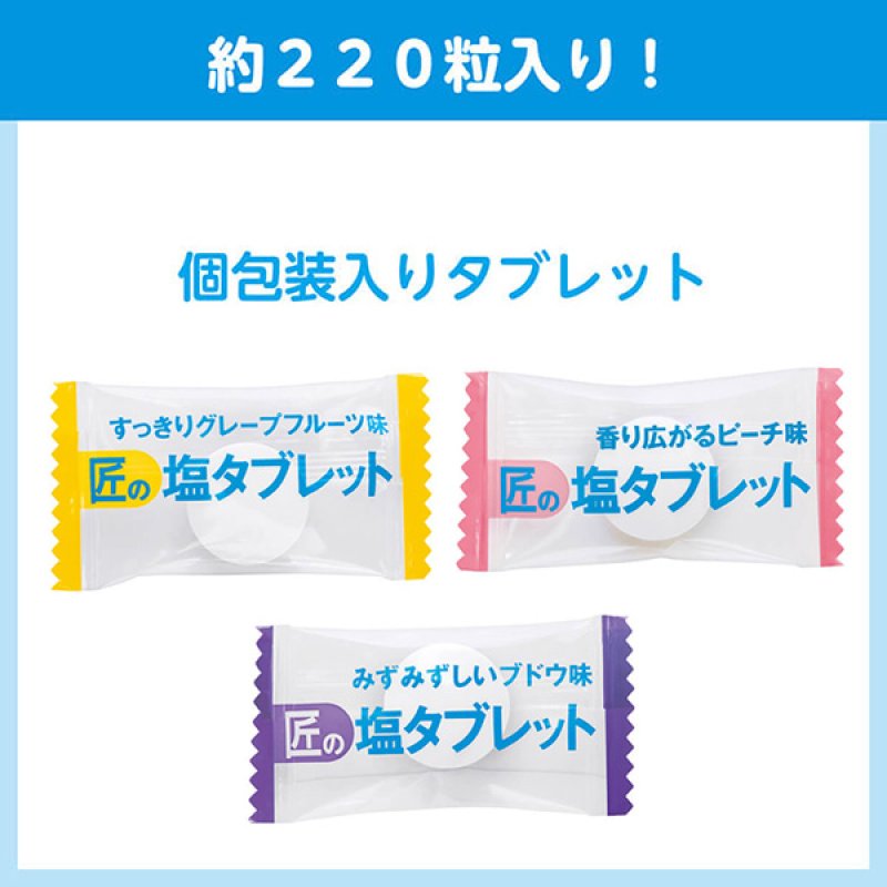 サラヤ 匠の塩タブレット 3種アソート [500g×10] - 人工甘味料不使用の