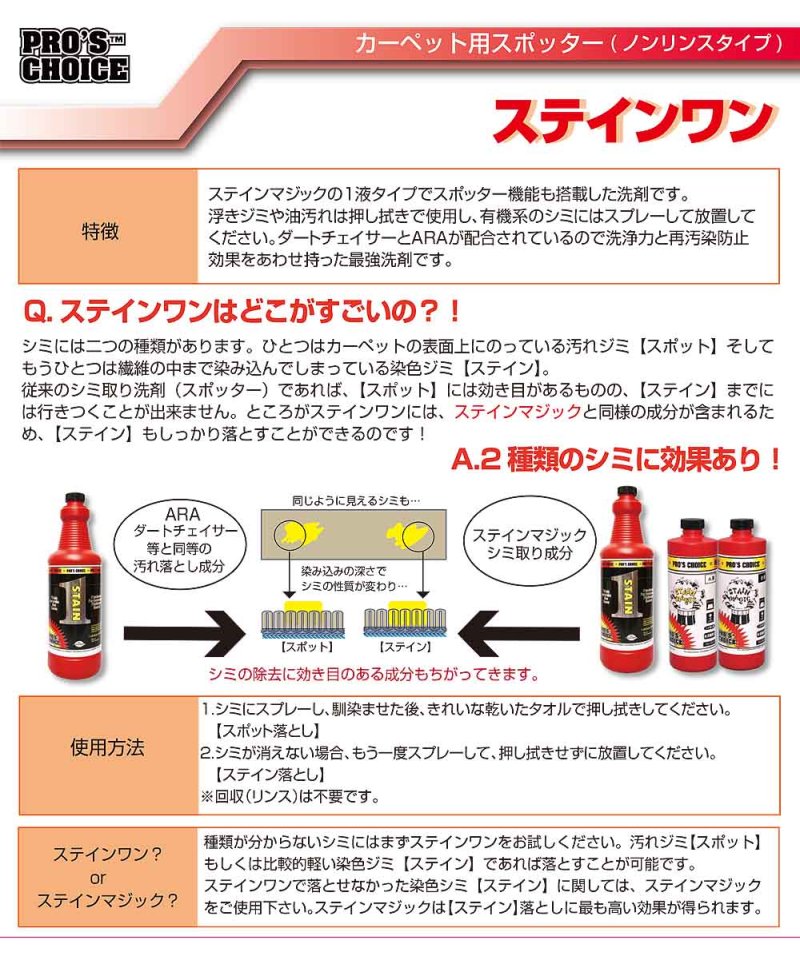 画像1: S.M.S.Japan ステイン1（ワン）[960mL] - コーヒー・赤ワイン等のシミ取り剤