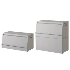 画像1: テラモト サスティメイド 屋外ストッカー - 薄型設計で省スペース、大きな開口部でゴミ捨てもスムーズ【代引不可】 (1)