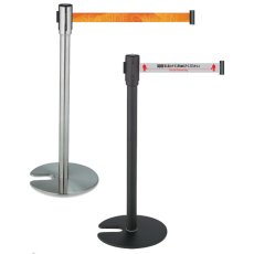 画像1: ■受注生産品・キャンセル不可■【納期約1カ月】テラモト プリントベルトパーテーションＤ（ステンレス/スチール）【代引不可・個人宅配送不可】 (1)