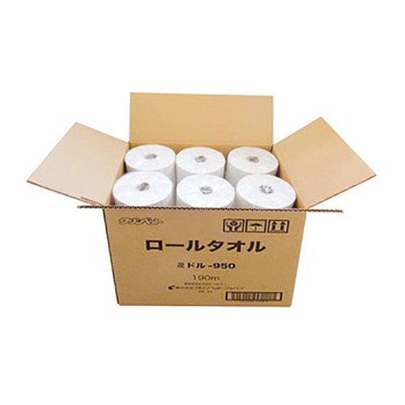 テラモト ロールタオル ミドル950（再生紙）12個入 - ケース販売