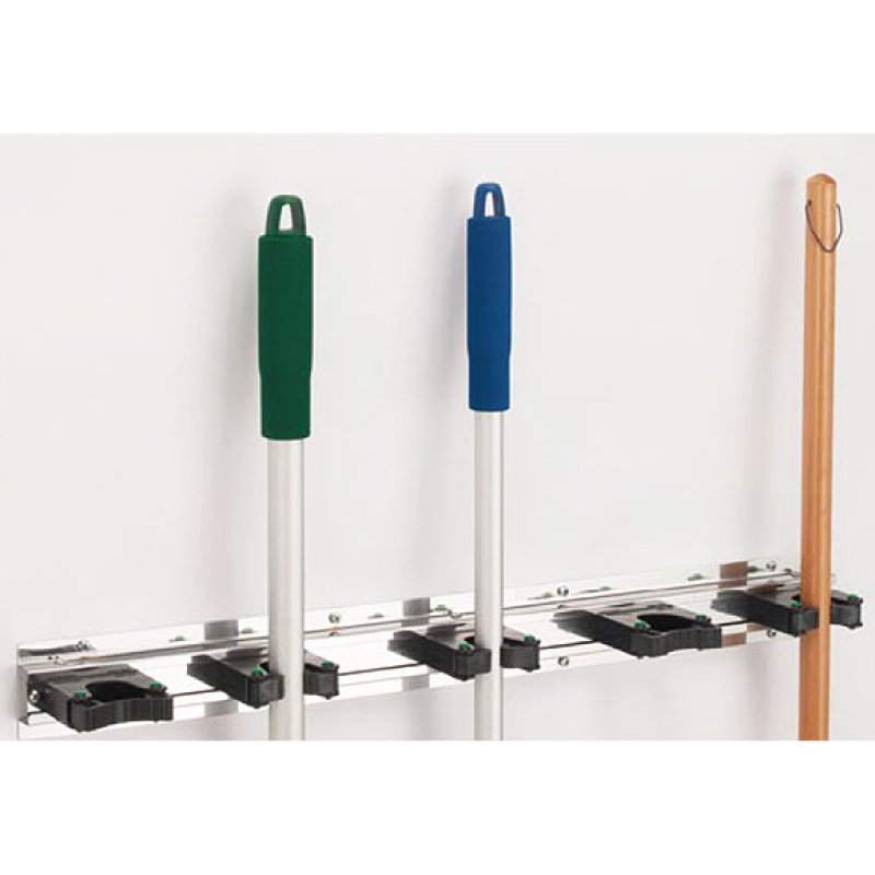 ■テラモト ステンモップハンガーTI壁掛式(5本掛)〔品番:CE4910050〕【4040201:0】[店頭受取不可] テラモト ステンモップハンガーTI壁掛式(5本掛)-収納(モップハンガー