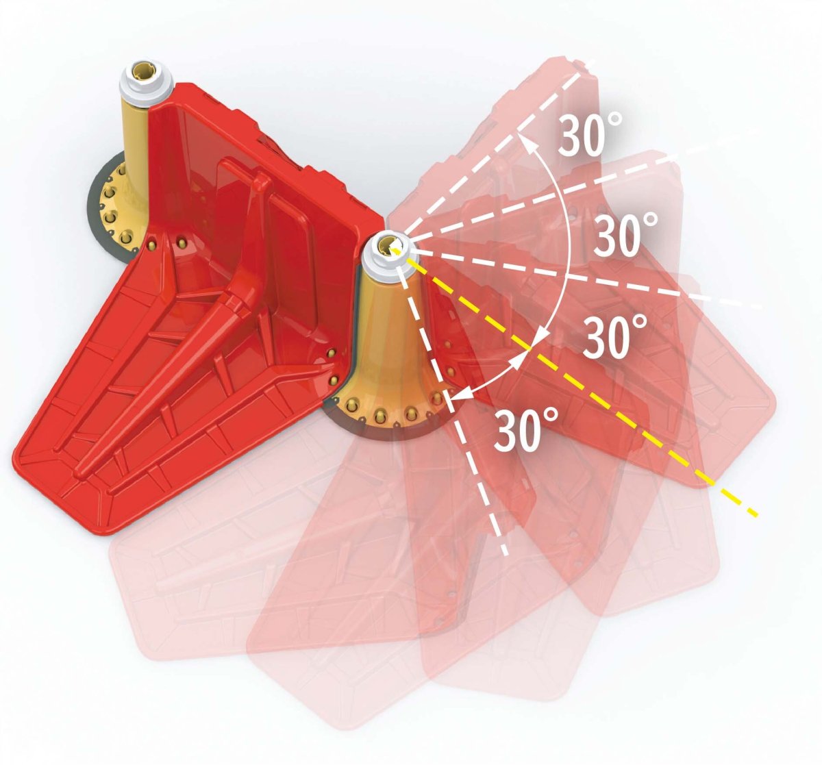 画像3: 【納期約1〜2週間】山崎産業 Eプラバリアパネル用連結パーツ - 角度調節可能 差し込み式で簡単連結【代引不可・個人宅配送不可】 (3)
