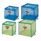 山崎産業 折りたたみ式回収ボックス ブルー - 再生PETを使用し、水洗い可能の回収ボックス
