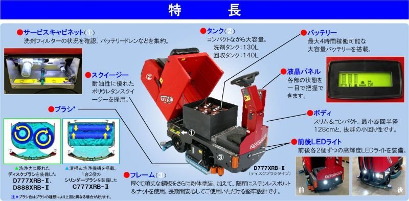 画像1: 【廃番・再入荷なし】【リース契約可能】蔵王産業 スクラブメイト D777XRB-II - ディスクブラシタイプのバッテリー駆動中型搭乗式自動床洗浄機【代引不可・個人宅配送不可】