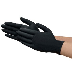 画像4: フジ スーパーニトリルグローブ黒 [100枚入] - 極薄で手にフィット、細かな作業に最適