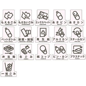 画像1: 山崎産業 分別シール F(ダストボックス用・透明タイプ)
