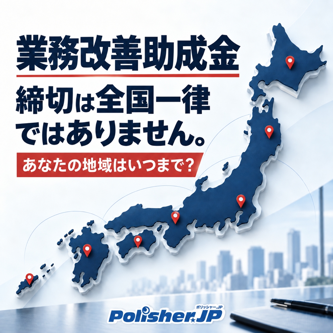 業務改善助成金、締切は全国一律ではありません。あなたの地域はいつまで？