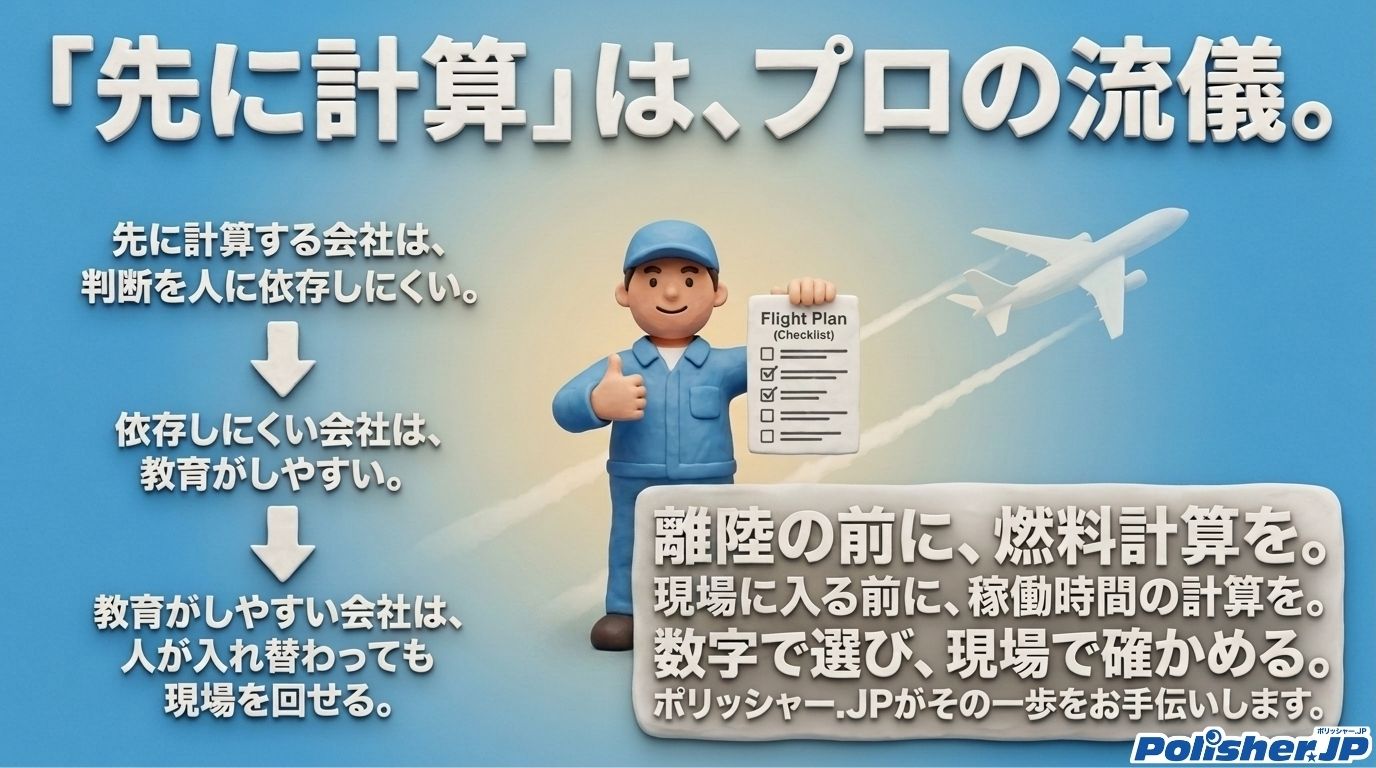 先に計算することがプロの現場運用につながることを示すまとめ図解