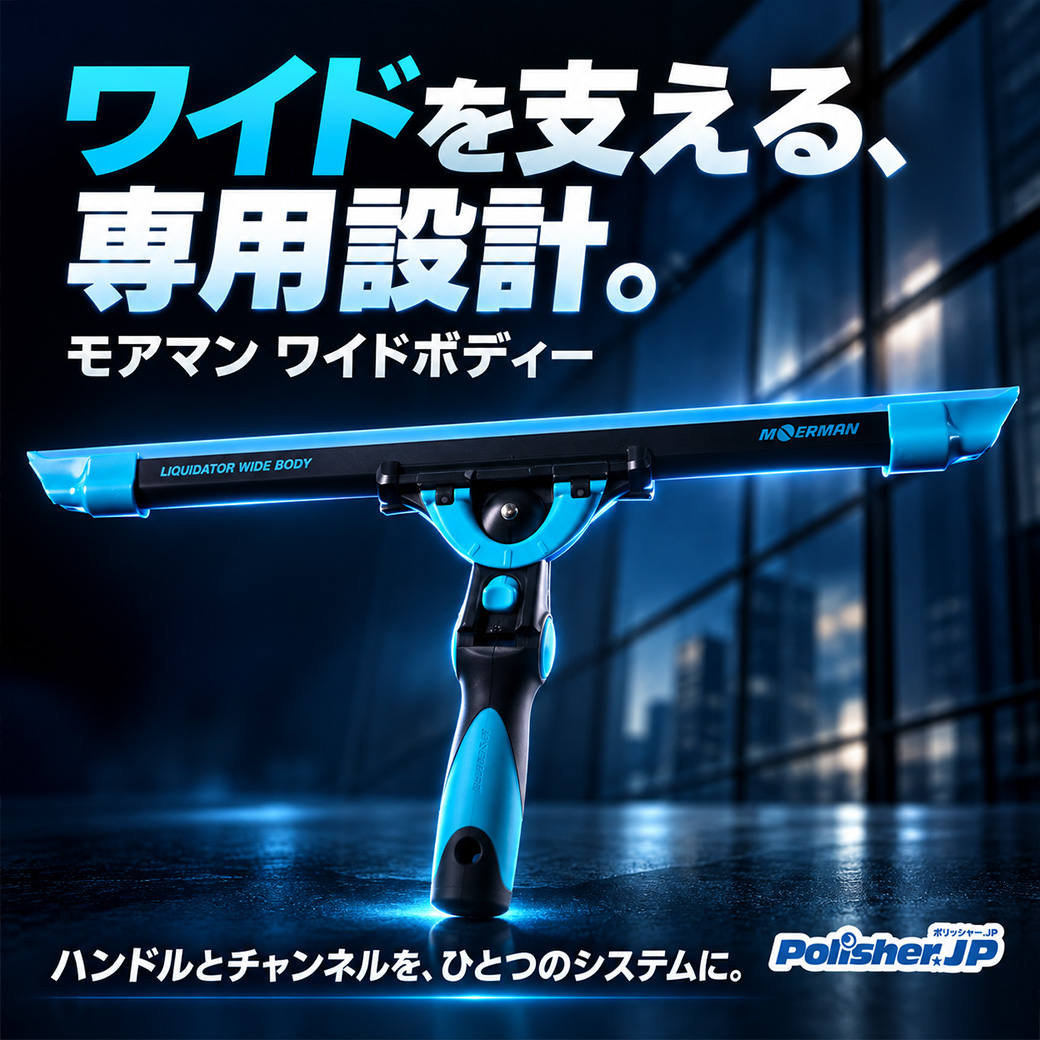 【幅広を、しっかりつかむ】モアマン ワイドボディー、ハンドルとの一体設計