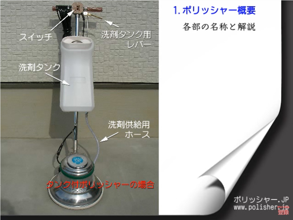 ポリッシャー概要 各部の名称と解説