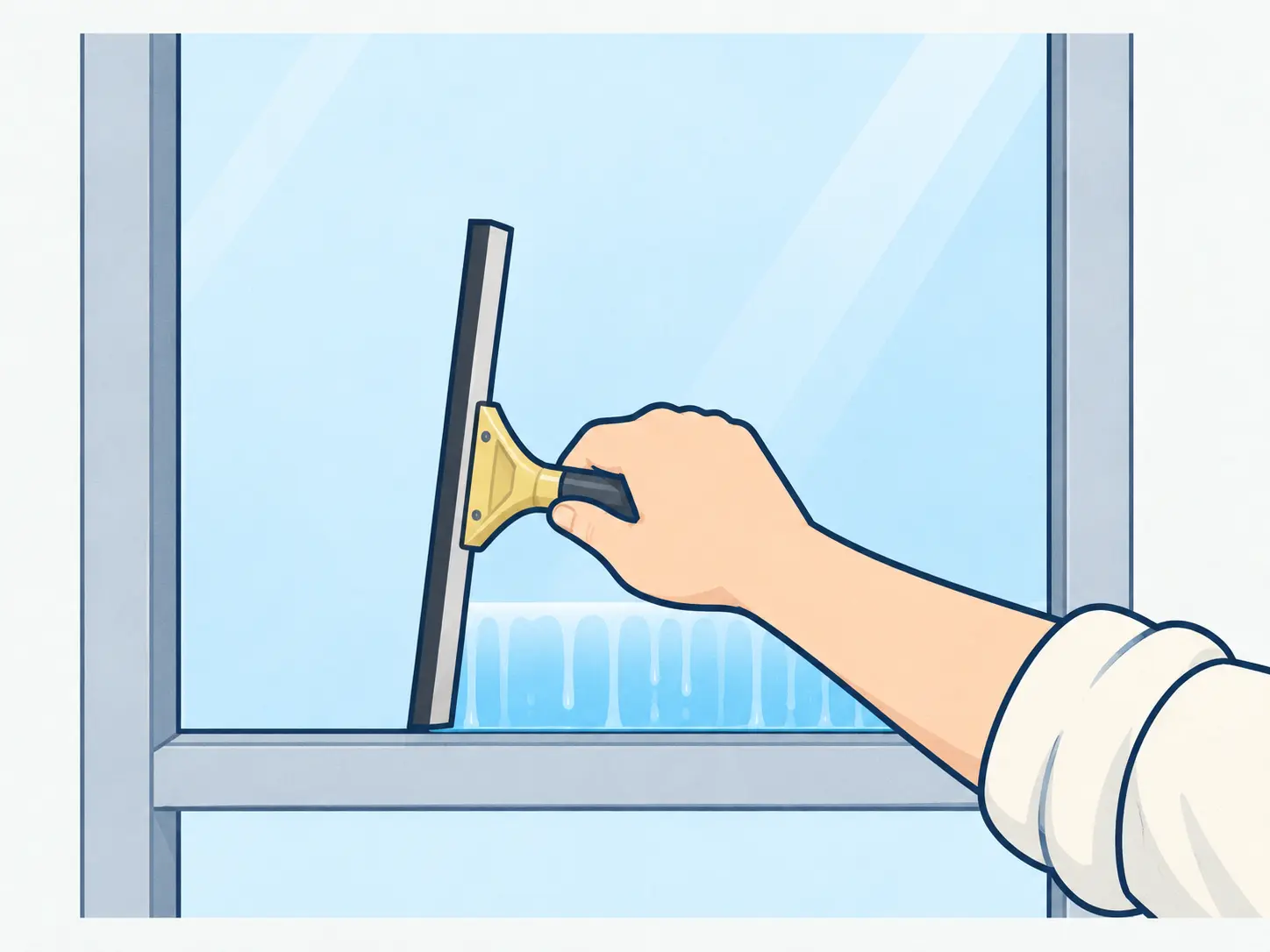 下に残った水を、横に切るの手順イラスト
