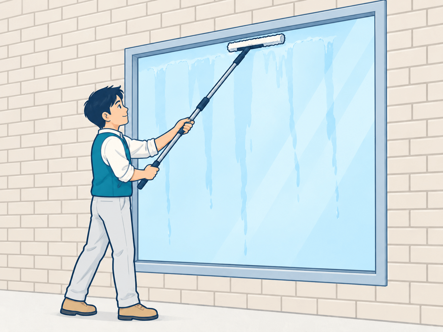 上部から洗浄するの手順イラスト