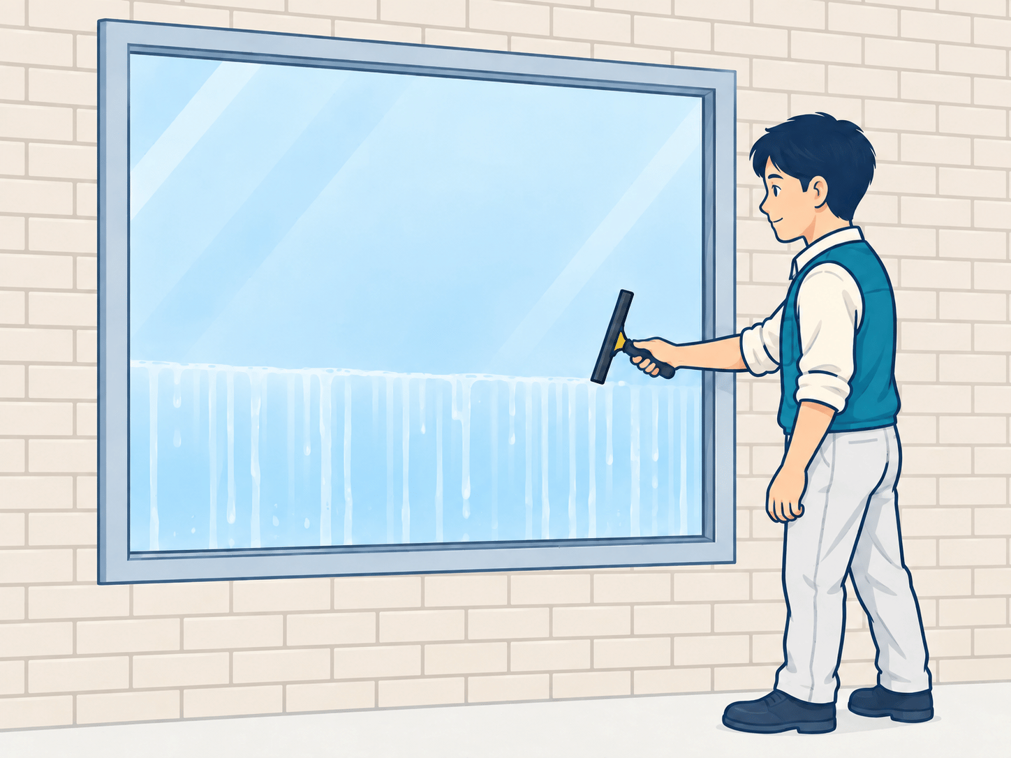 手が届く部分は、手作業に切り替えるの手順イラスト