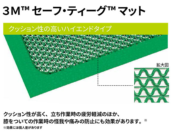 スリーエム ジャパン セーフ・ティーグ マット (緑) - 〈屋内用〉疲労軽減用マット クッション性の高いハイエンドタイプ 03