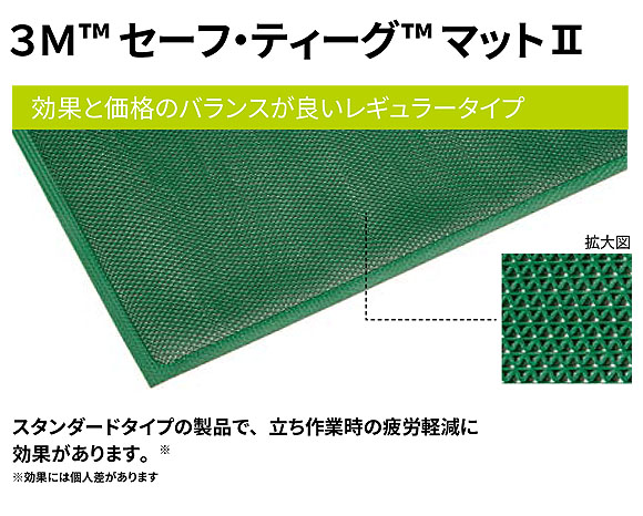 スリーエム ジャパン セーフ・ティーグ マットII (緑) - 〈屋内用〉疲労軽減用マット 効果と価格のバランスが良いレギュラータイプ 03