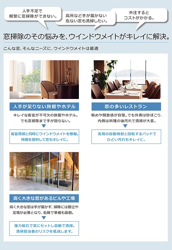 窓ガラス掃除ロボット windowmate ( ウインドウメイト ) WMシリーズ_01