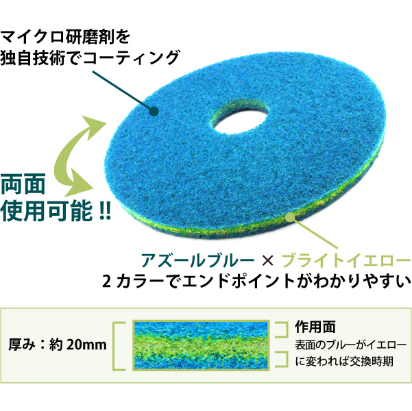 アメリコ スマートスクラブ フロアパッド - 洗浄と研磨をワン ステップで行うフロアパッド 02
