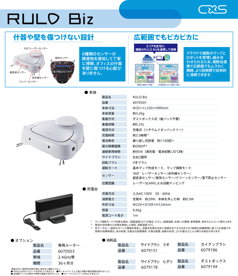 パナソニック 業務用小型ロボット掃除機 RULO Biz_02