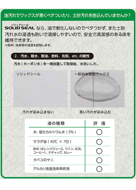 シーバイエス サスティナ ソリッドシール - 業務用フロアシール剤 (耐油、耐久性に優れた第三の床維持剤) 06