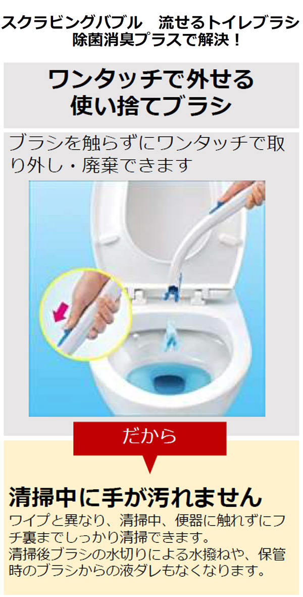 ジョンソン・プロフェッショナル スクラビングバブル 流せるトイレブラシ 除菌消臭プラス - そのままトイレに流せる！濃縮洗剤付きトイレブラシ［1セット×20］ 06