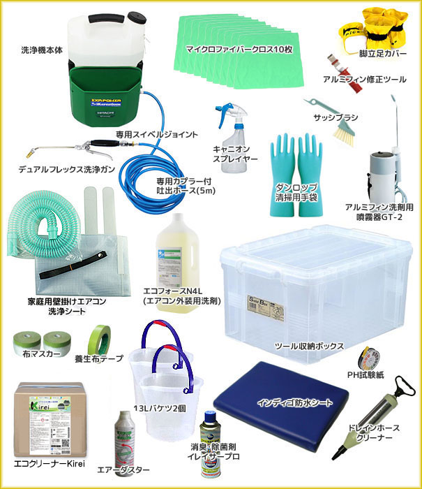 エクサパワー-高耐圧・高吐出力洗浄ガン付エアコン洗浄機セット