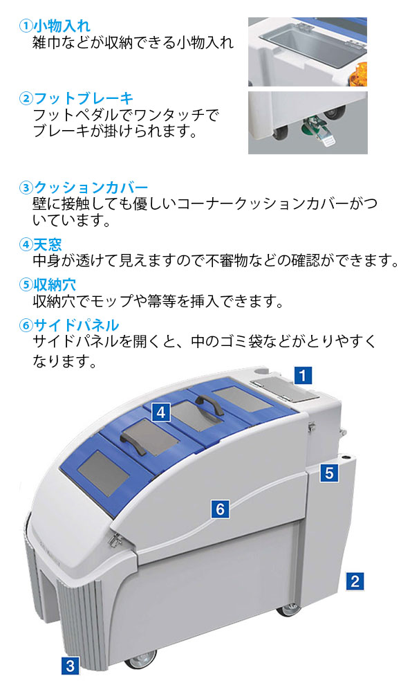 カイスイマレン カートペール CPR300 - 様々な清掃作業に対応する集積搬送カート【代引不可】 02