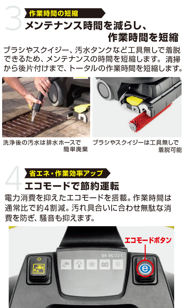 リース契約可能】ケルヒャー BR 45/22 C Bp - 業務用小型床洗浄機【代引不可】 商品詳細01