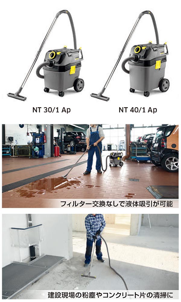 ケルヒャー NT 40/1 Ap 業務用乾湿両用クリーナー 合成繊維フィルターバッグ【代引不可・個人宅配送不可