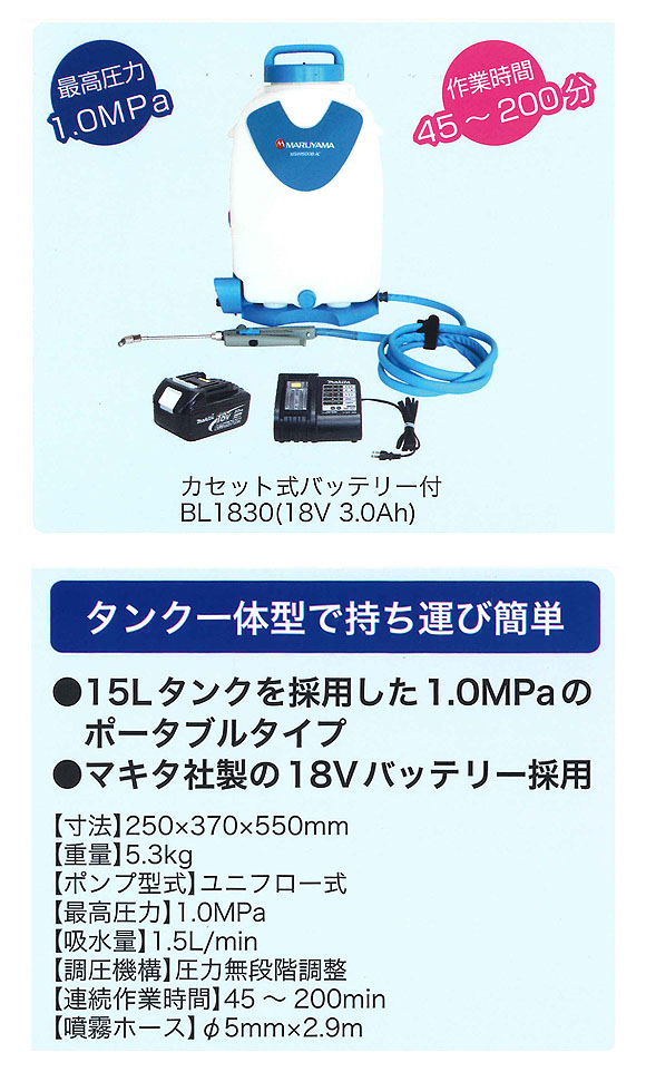 横浜油脂工業(リンダ) AC ジェット コードレス 18V  MSW1500B-AC - バッテリー式エアコン洗浄機 02