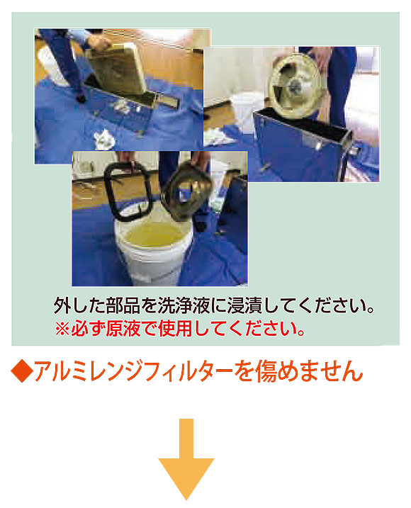 横浜油脂工業(リンダ) アルミレンジフィルター洗浄槽 04