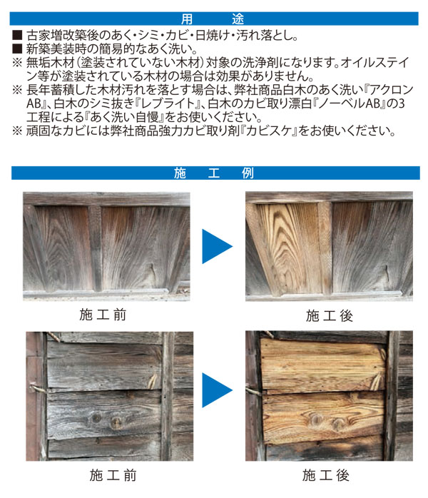 ミヤキ ハヤブサ [4L×4] 白木用洗浄剤 1液タイプ【代引不可・個人宅配送不可】-建築木材(白木)用洗浄剤