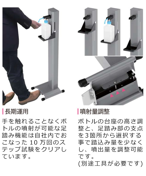 ミヅシマ工業 アルコールフットスタンド - 屋内用足踏み式スタンド 商品詳細