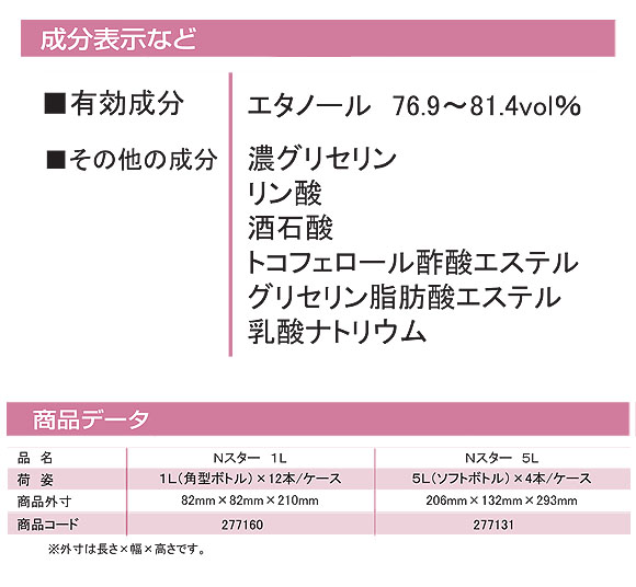 ニイタカ N star (エヌスタ―) - 手指用アルコール消毒薬 指定医薬部外品 05