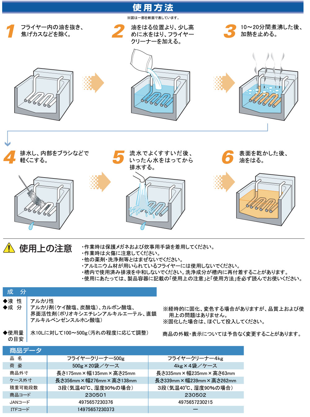 ニイタカ フライヤークリーナー - 粉末フライヤー用洗浄剤 【代引不可・個人宅配送不可】02