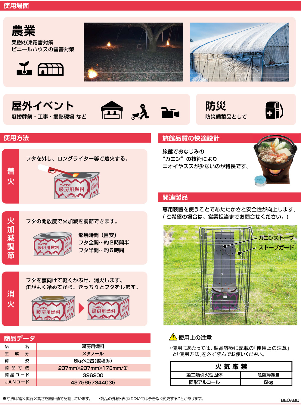 ニイタカ 暖房用燃料 [6kg] - 業務用 屋外暖房用固形燃料【代引不可・個人宅配送不可・#直送1,000円】02