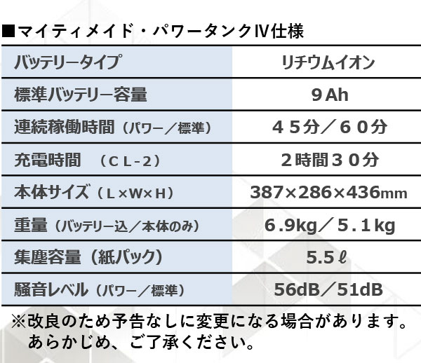 ペンギンワックス マイティメイド パワータンクIV【充電器・バッテリー別売】- Li-ionコードレスドライバキューム 05