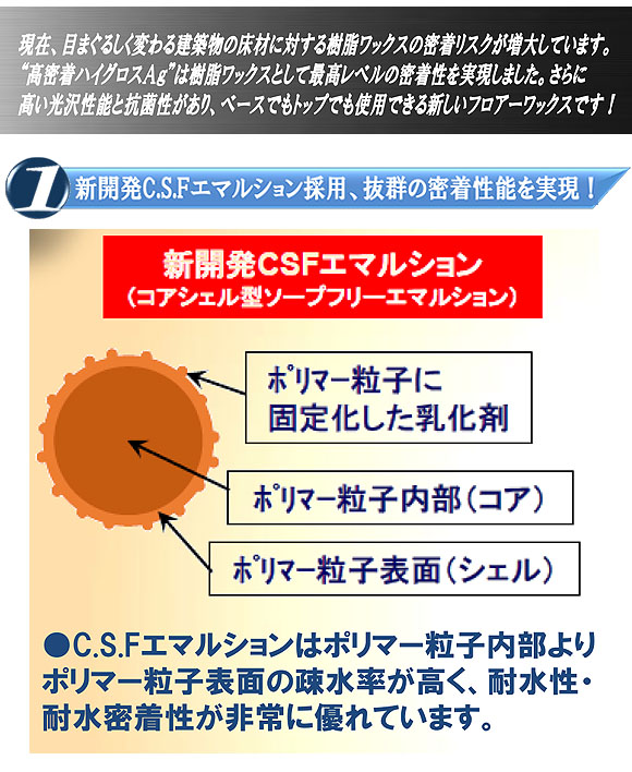 ペンギンワックス 高密着ハイグロスAg［18L］- 抗菌剤配合樹脂ワックス-床ワックス