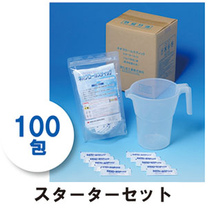 ペンギンワックス ネオクロールスティック スターターセット 100包+軽量カップ - 日常清拭作業用 顆粒タイプ塩素剤
