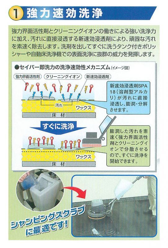 ペンギン セイバー 即洗力[18L] - シャンピングスクラブ最適洗剤 03