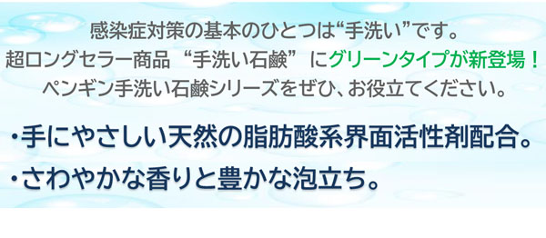 ペンギンワックス 手洗い石鹸 グリーン 18L - 手にやさしい液体ハンドソープ01