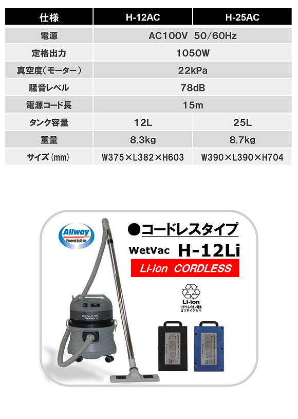 ペンギン WetVac H-12AC - コード式ウェットバキューム(ホースタイプ) 03