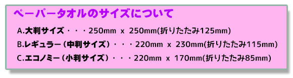 ペーパータオルサイズ表