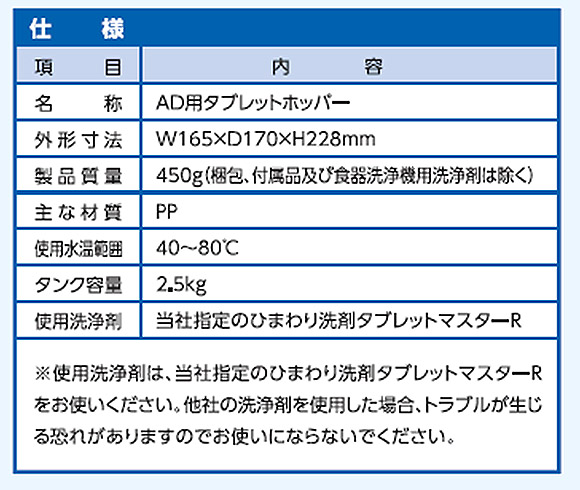 サラヤ AD用タブレットホッパー タブレット用 - 食器洗浄機用洗浄剤供給装置 02